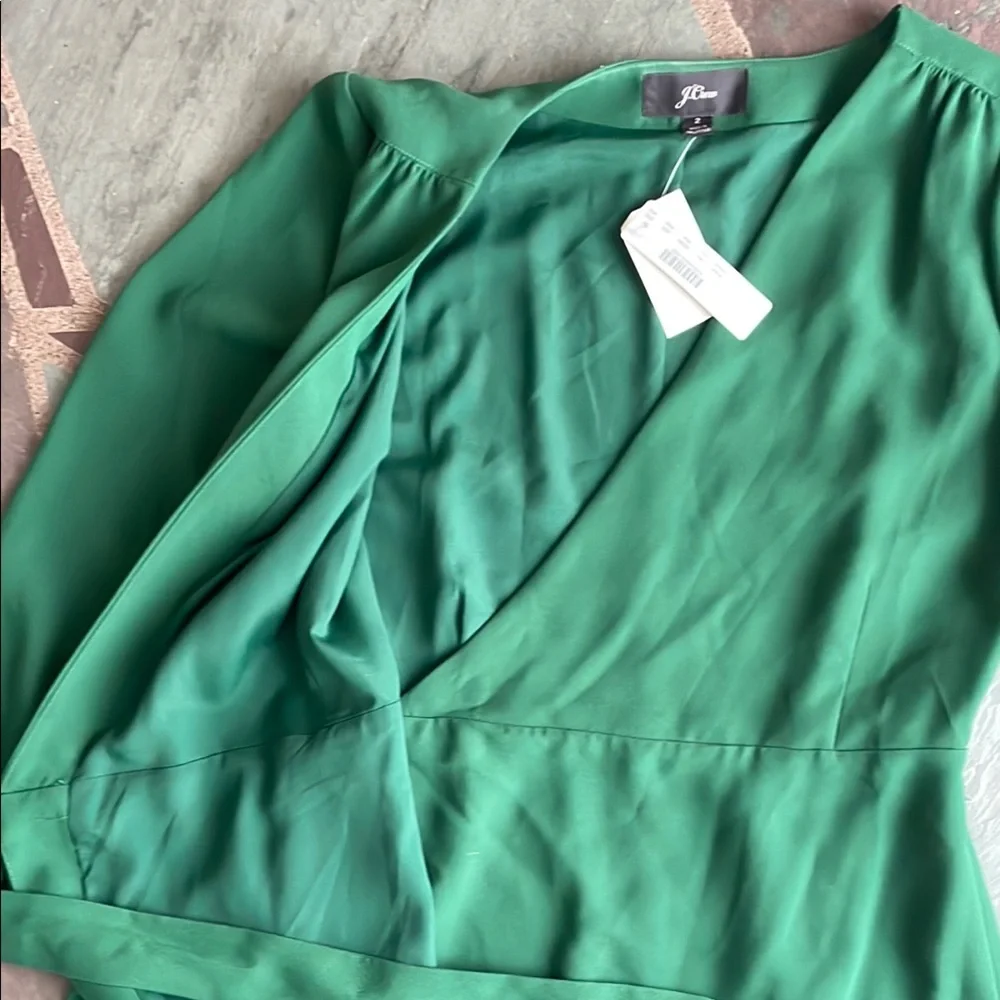 J.Crew Elegant Green Wrap Dress - Picture 3 of 7